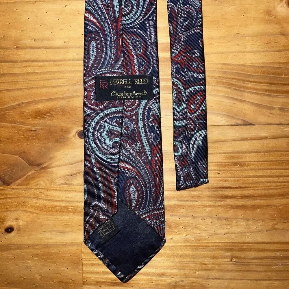 Ferrell Reed‎ Neck Tie Men Gray Paisley
